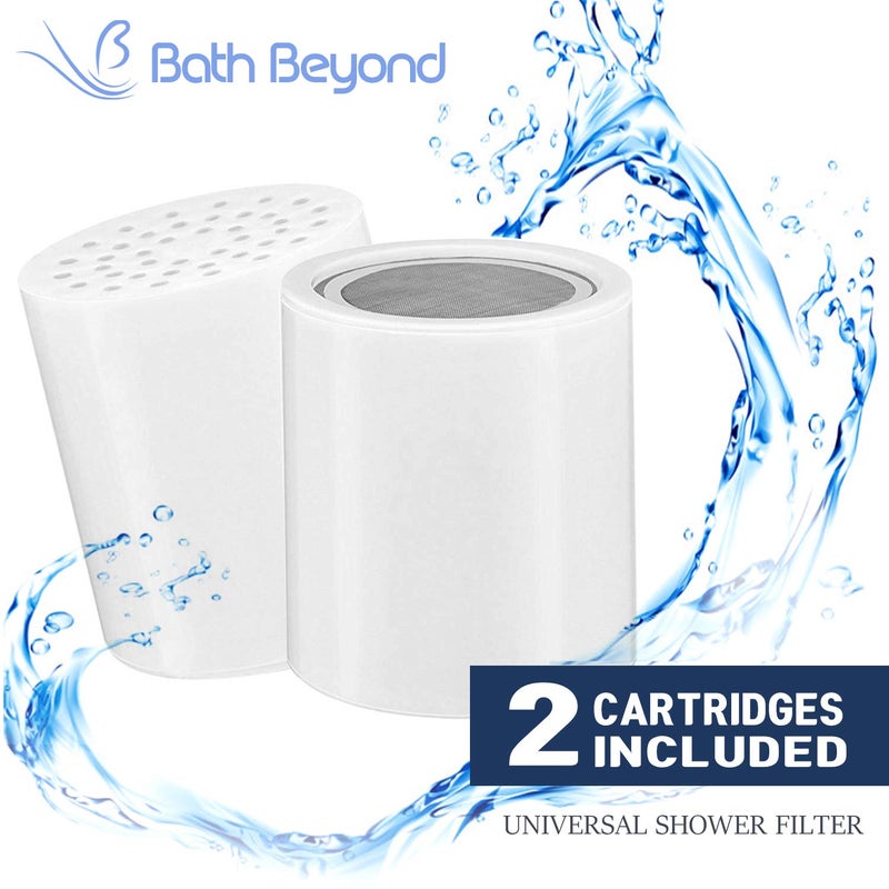Bath Beyond 15-Stage Shower Filter Replacement Cartridge (Pack of 2) Shower Filter w/Vitamin C for Hard Water - Shower Water Filter Removes Chlorine Fluoride/Improves Condition of Your Skin, Hair - Image 4